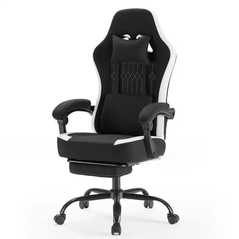 Sedia da ufficio ergonomica TUYOHW con sedile a molle insacchettate, sedia da gaming con capacità di 136 kg, con cuscino lombare regolabile e poggiapiedi per adulti e studenti