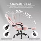 Sedia da ufficio ergonomica TUYOHW con sedile a molle insacchettate, sedia da gaming con capacità di 136 kg, con cuscino lombare regolabile e poggiapiedi per adulti e studenti