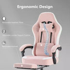 Sedia da ufficio ergonomica TUYOHW con sedile a molle insacchettate, sedia da gaming con capacità di 136 kg, con cuscino lombare regolabile e poggiapiedi per adulti e studenti