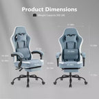 Sedia da ufficio ergonomica TUYOHW con sedile a molle insacchettate, sedia da gaming con capacità di 136 kg, con cuscino lombare regolabile e poggiapiedi per adulti e studenti
