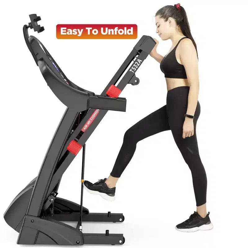 Tapis Roulant Elettrico Pieghevole 4.5HP per Esercizi Domestici, Bassa Rumorosità, Inclinazione Automatica 20%, Capacità 136 kg, Bluetooth