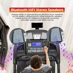 Tapis Roulant Elettrico Pieghevole 4.5HP per Esercizi Domestici, Bassa Rumorosità, Inclinazione Automatica 20%, Capacità 136 kg, Bluetooth