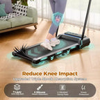 NAYSAYE Tapis Roulant Walking Pad con Manubrio Pieghevole, Capacità 204 kg Sotto Scrivania Tapis Roulant con Inclinazione Automatica per Escursioni a Casa, Nero, 55*26*7.87