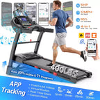 20% Auto Incline Folding Treadmill for Home, 5HP Quiet Motor, 400LB, Compact Walking Running Machine with App Control, 71 Programs & Bluetooth