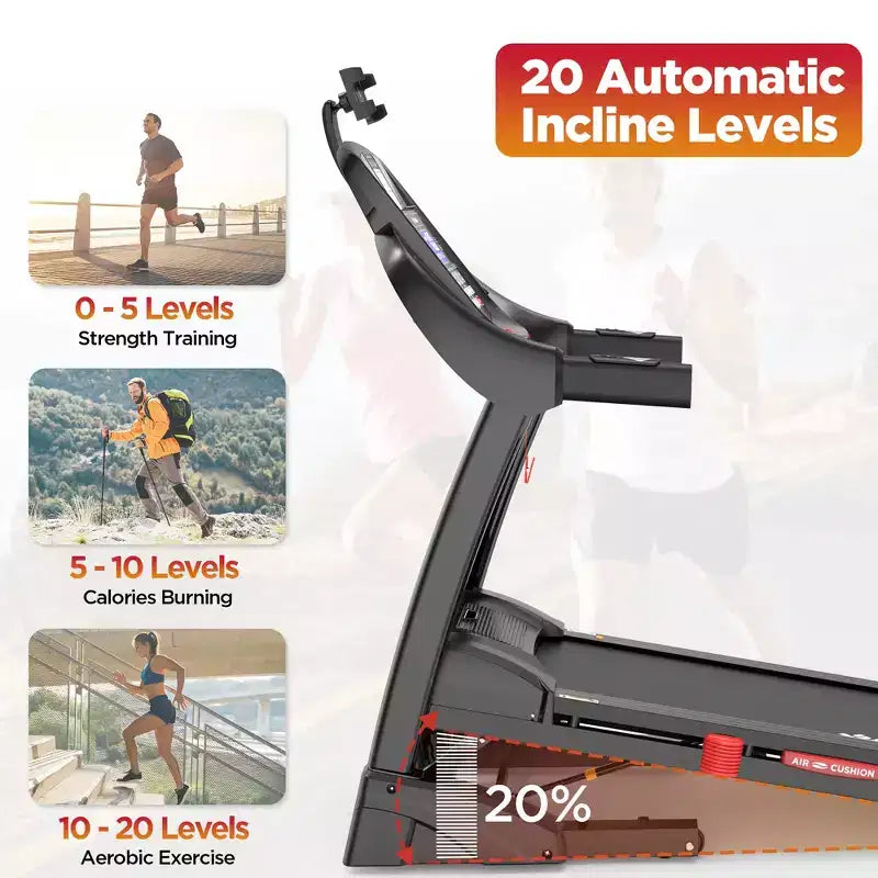 Tapis roulant pieghevole da 4,5 HP con app remota, 136 kg, macchina da corsa per ufficio domestico