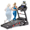 4.8HP Folding Treadmill with 300lbs Capacity for Home Use, 20% Auto Incline, Dual HiFi Bluetooth Speakers, 12MPH, APP Control, Black