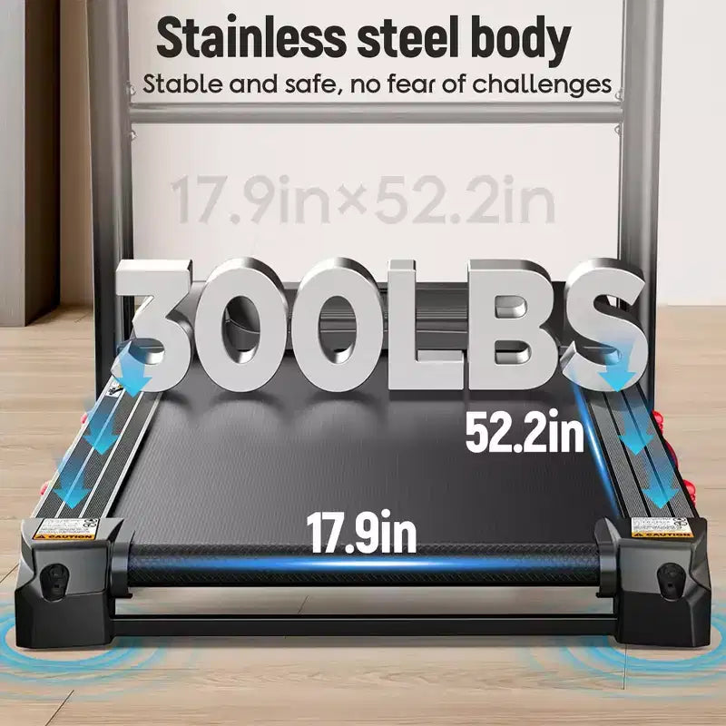 Tapis Roulant Pieghevole da 4,8HP con Capacità di 136 kg per Uso Domestico, Inclinazione Automatica del 20%, Doppi Altoparlanti Bluetooth HiFi, 12MPH, Controllo tramite APP, Nero