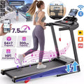 3.5HP Folding Electric Motorized Treadmill with Bluetooth Speaker