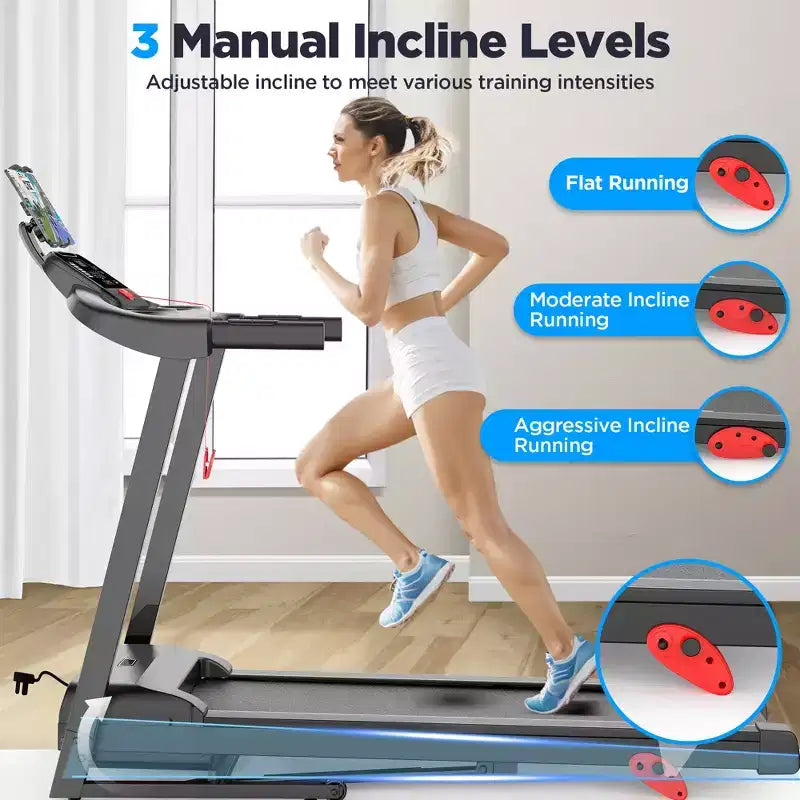 Tapis Roulant in Offerta, Tapis Roulant in Liquidazione con Inclinazione Regolabile, Macchina da Corsa con Velocità 12 km/h, Tapis Roulant con Capacità 136 kg, Tapis Roulant per Camminata e Corsa