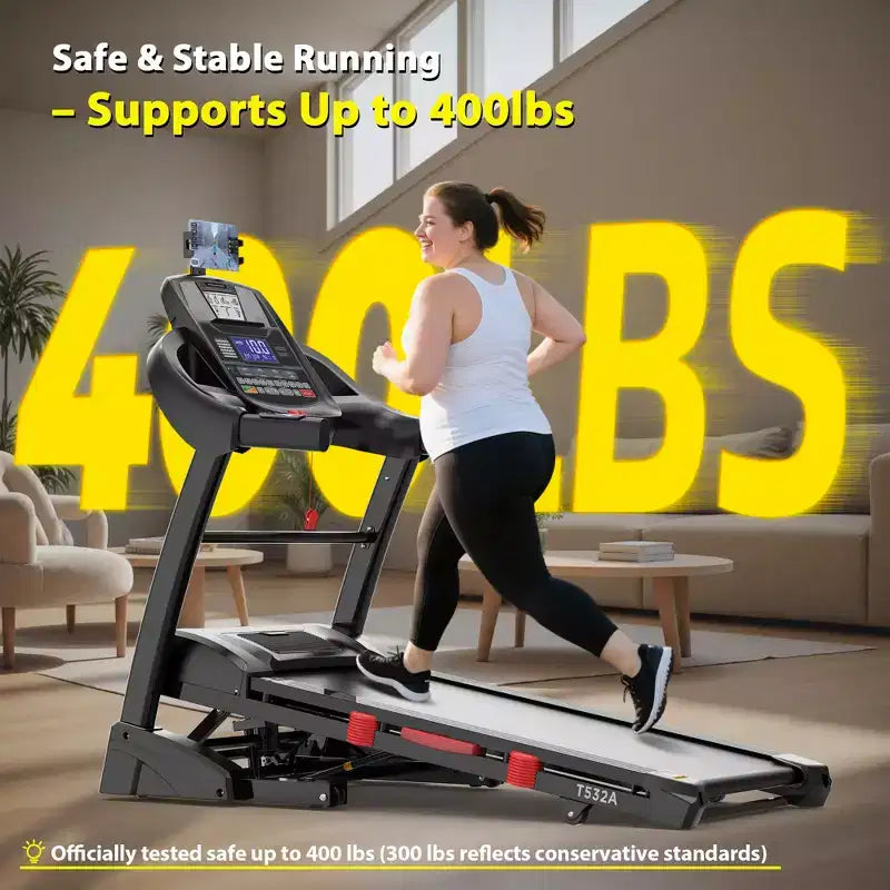 Tapis Roulant Pieghevole Capacità 180 kg, Tapis Roulant 5.0HP con Inclinazione 20% per Casa, Pedana Spessa e Larga 45,7 cm, 0,9-19,3 km/h