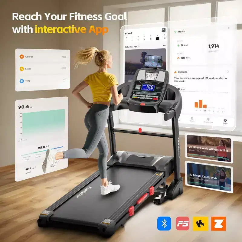 Tapis Roulant Inclinabile al 20% per Casa, Tapis Roulant Pieghevole con Capacità di 180 kg, Macchina da Corsa da 5.0 HP, Nastro Largo 46 cm
