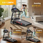Tapis Roulant Inclinabile al 20% per Casa, Tapis Roulant Pieghevole con Capacità di 180 kg, Macchina da Corsa da 5.0 HP, Nastro Largo 46 cm