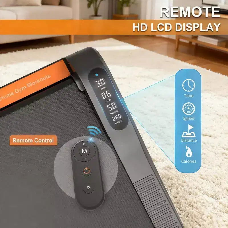 Tapis Roulant da Camminata da Casa Sotto la Scrivania con Inclinazione dell'8%, Design Compatto e Portatile per Piccoli Spazi, Motore Silenzioso per Uso Domestico e in Ufficio