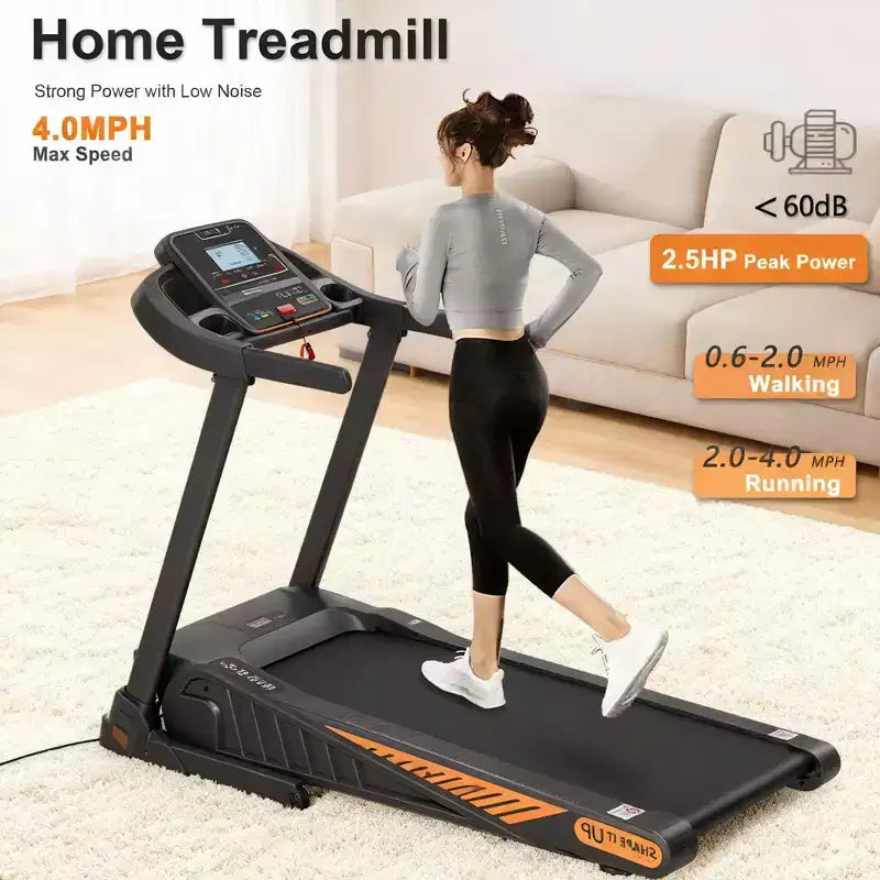 Tapis Roulant da Camminata da Casa Sotto la Scrivania con Inclinazione dell'8%, Design Compatto e Portatile per Piccoli Spazi, Motore Silenzioso per Uso Domestico e in Ufficio