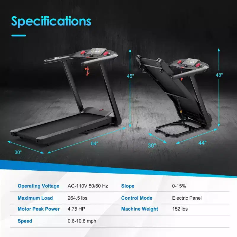 Gymax Folding Treadmill 4.75HP Treadmill w/ 20 Preset Programs LED Touch Screen & Remote Control Walking Jogging Running Machine