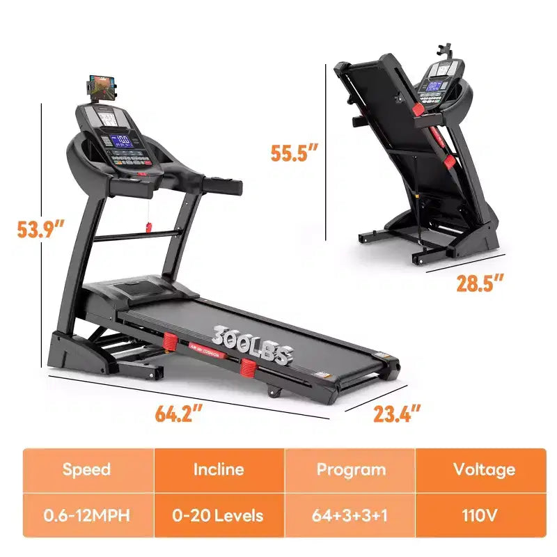Tapis roulant pieghevole Famistar 5.1HP per la casa con inclinazione automatica del 20%, capacità di 136-181 kg, tapis roulant pieghevole portatile, controllo APP GRATUITO, velocità 19 km/h