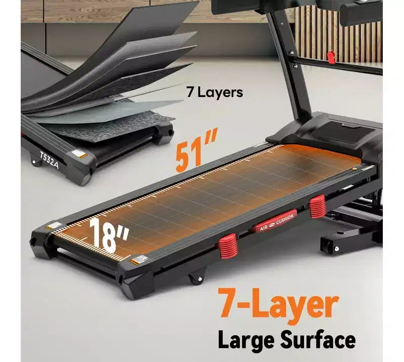 Tapis roulant pieghevole Famistar 5.1HP per la casa con inclinazione automatica del 20%, capacità di 136-181 kg, tapis roulant pieghevole portatile, controllo APP GRATUITO, velocità 19 km/h