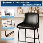 GustoWave - Set di 4 sgabelli da bar in ecopelle ad altezza bancone per isola cucina, bancone