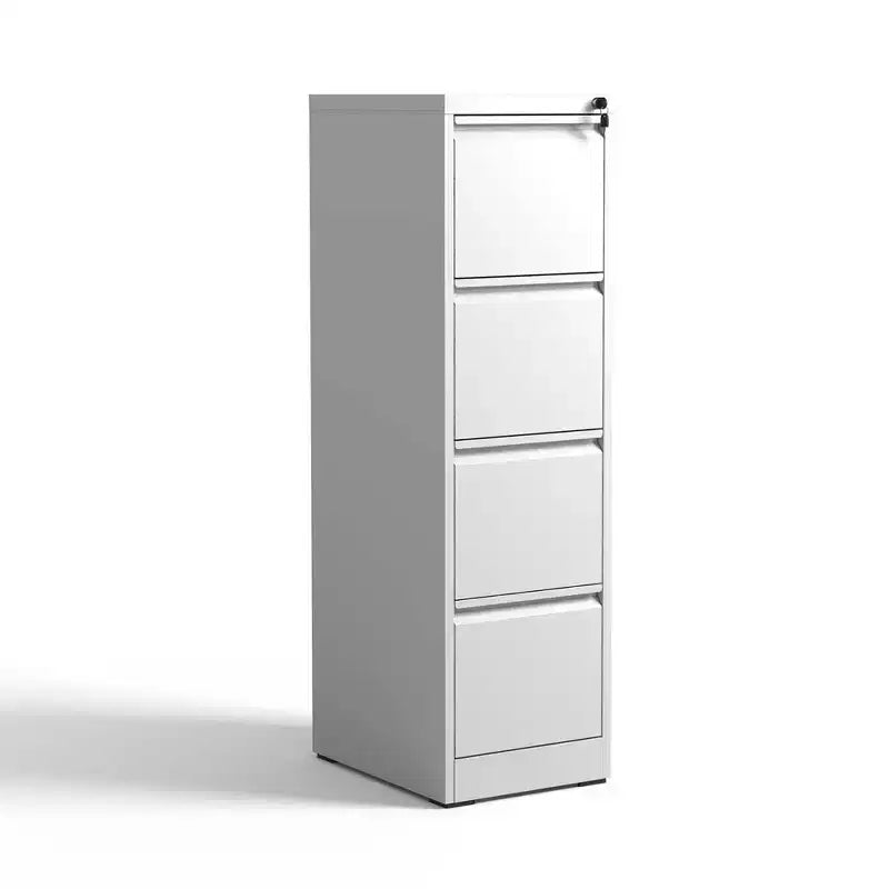 VIYET 52H 4-Drawer White Metal Vertical File Cabinet with Lock, Steel Filing Cabinet for Home Office, Fits A4/Legal/Letter