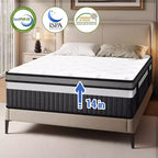 Queen Mattress on Sale, Hybrid Mattress Queen Size with Comfy Support, Bed Mattresses with Individual Pocket Springs for Motion Isolation