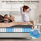 Queen Mattress on Sale, Hybrid Mattress Queen Size with Comfy Support, Bed Mattresses with Individual Pocket Springs for Motion Isolation