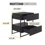 Boyd Sleep Pesaro Modern Nightstand with Charging Station, End Table with USB Ports and Outlets