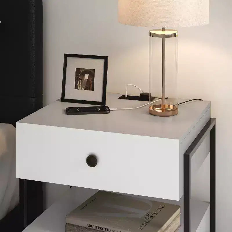 Boyd Sleep Pesaro Modern Nightstand with Charging Station, End Table with USB Ports and Outlets