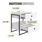Boyd Sleep Pesaro Modern Nightstand with Charging Station, End Table with USB Ports and Outlets