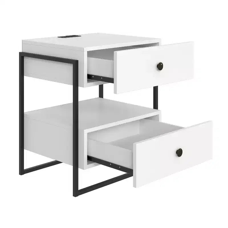 Boyd Sleep Pesaro Modern Nightstand with Charging Station, End Table with USB Ports and Outlets