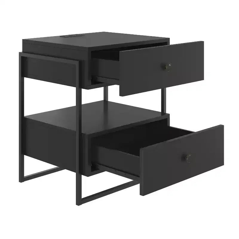 Boyd Sleep Pesaro Modern Nightstand with Charging Station, End Table with USB Ports and Outlets