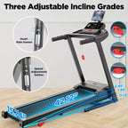 Foldable Treadmill with Incline App Control Bluetooth Speaker Walking Running Machine 0.6-7.5km/h Adjustable Speeds LED Display for Home/Office
