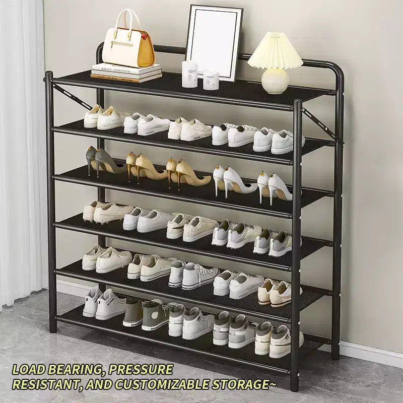 AEELLEEA Scarpiera sottile salvaspazio - Organizzatore per scarpe con struttura robusta in metallo per 10-20 paia, nero rustico, ideale per l'ingresso