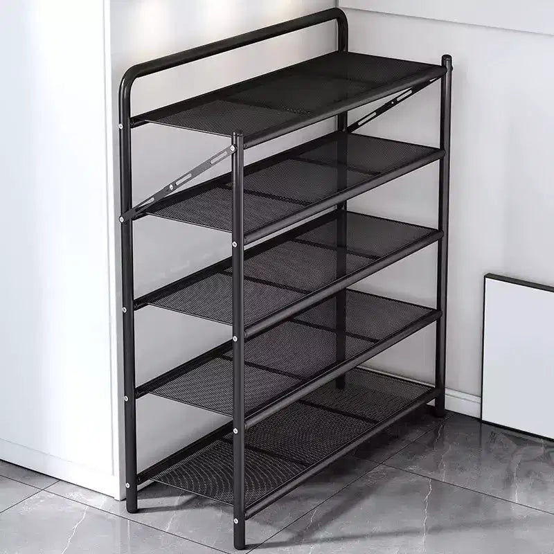 AEELLEEA Scarpiera sottile salvaspazio - Organizzatore per scarpe con struttura robusta in metallo per 10-20 paia, nero rustico, ideale per l'ingresso