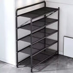 AEELLEEA Scarpiera sottile salvaspazio - Organizzatore per scarpe con struttura robusta in metallo per 10-20 paia, nero rustico, ideale per l'ingresso
