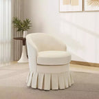Sedia da pranzo imbottita, poltrona moderna di metà secolo, sgabello da trucco, comoda poltrona singola per camera da letto, soggiorno, sala da pranzo, beige