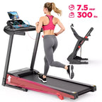 3HP Folding Treadmill for Home, 300 Lbs Capacity, 9 Adjustable Incline, 64 Programs, Bluetooth, APP Control, Compact Walking Running Machine