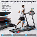 3HP Folding Treadmill for Home, 300 Lbs Capacity, 9 Adjustable Incline, 64 Programs, Bluetooth, APP Control, Compact Walking Running Machine