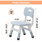 2-Pack Kids Chair,3-Level Height Adjustable Plastic Toddler Chair for Children (Age 2-6) - Ideal for Home, Classroom & Nursery Use