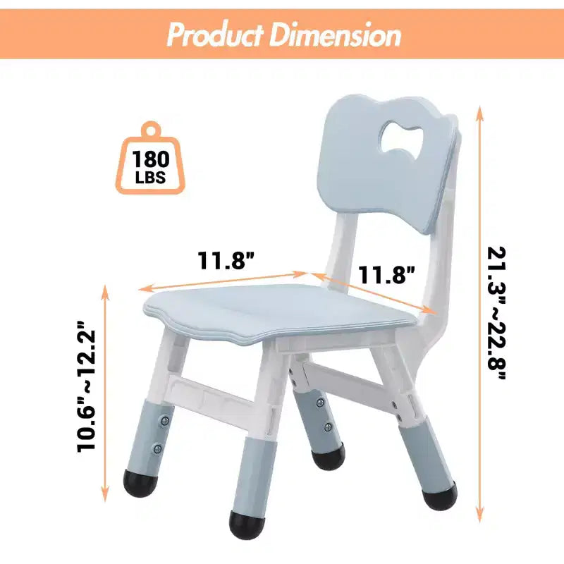 2-Pack Kids Chair,3-Level Height Adjustable Plastic Toddler Chair for Children (Age 2-6) - Ideal for Home, Classroom & Nursery Use