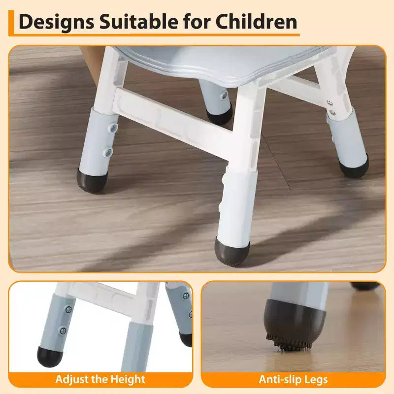 2-Pack Kids Chair,3-Level Height Adjustable Plastic Toddler Chair for Children (Age 2-6) - Ideal for Home, Classroom & Nursery Use