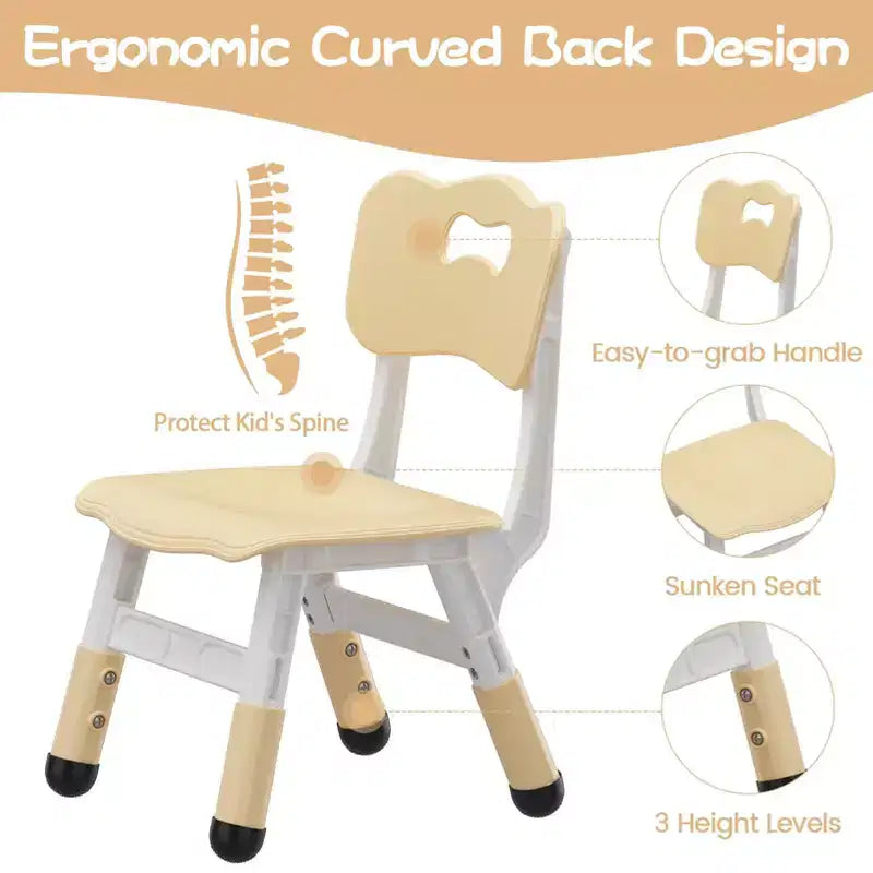 2-Pack Kids Chair,3-Level Height Adjustable Plastic Toddler Chair for Children (Age 2-6) - Ideal for Home, Classroom & Nursery Use