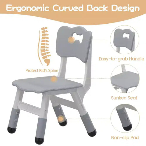 2-Pack Kids Chair,3-Level Height Adjustable Plastic Toddler Chair for Children (Age 2-6) - Ideal for Home, Classroom & Nursery Use