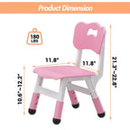 2-Pack Kids Chair,3-Level Height Adjustable Plastic Toddler Chair for Children (Age 2-6) - Ideal for Home, Classroom & Nursery Use