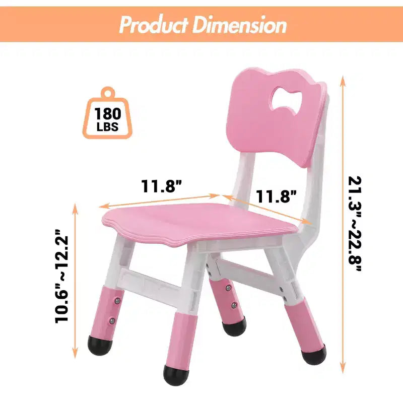 2-Pack Kids Chair,3-Level Height Adjustable Plastic Toddler Chair for Children (Age 2-6) - Ideal for Home, Classroom & Nursery Use