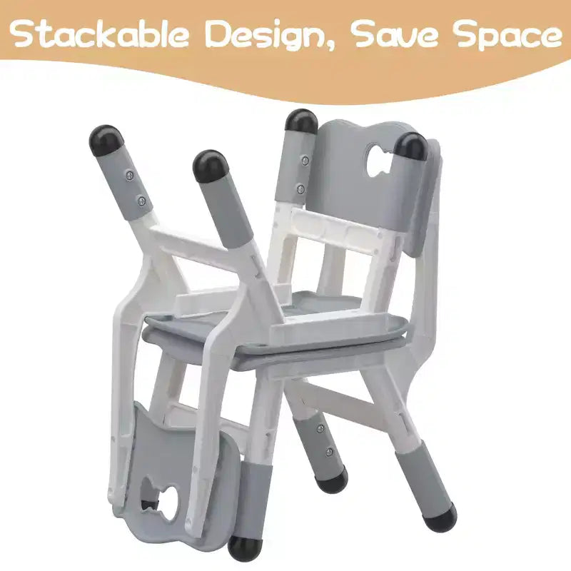 2-Pack Kids Chair,3-Level Height Adjustable Plastic Toddler Chair for Children (Age 2-6) - Ideal for Home, Classroom & Nursery Use