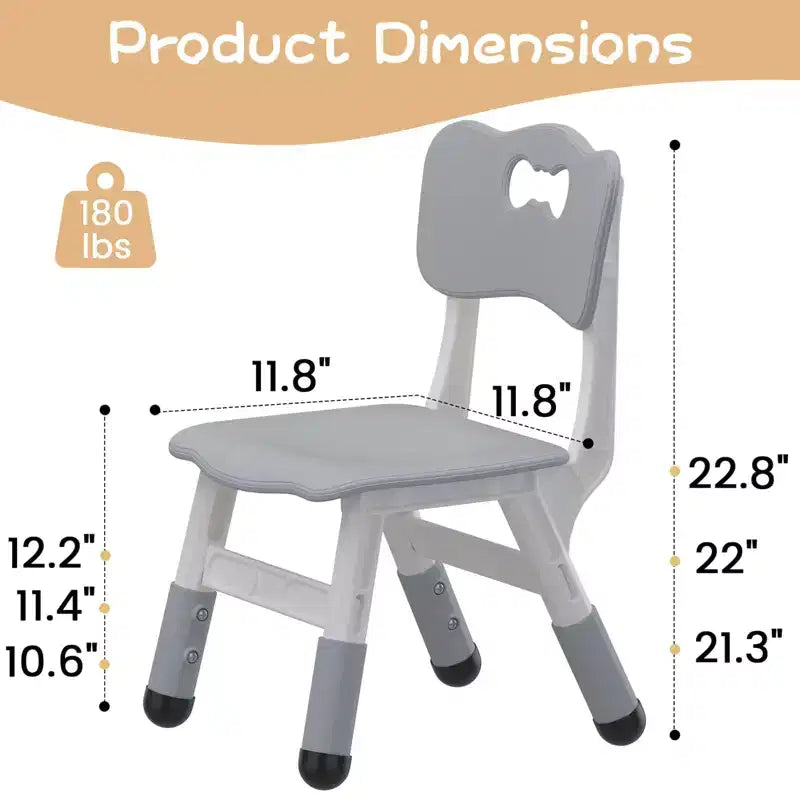 2-Pack Kids Chair,3-Level Height Adjustable Plastic Toddler Chair for Children (Age 2-6) - Ideal for Home, Classroom & Nursery Use