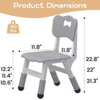 2-Pack Kids Chair,3-Level Height Adjustable Plastic Toddler Chair for Children (Age 2-6) - Ideal for Home, Classroom & Nursery Use