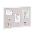 30 x 20 in Linen Cork Bulletin Board with White MDF Frame for Home Office School