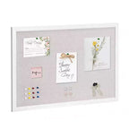 30 x 20 in Linen Cork Bulletin Board with White MDF Frame for Home Office School