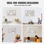 30 x 20 in Linen Cork Bulletin Board with White MDF Frame for Home Office School